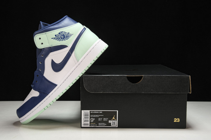 jordan 1 mid mystic navy mint foam - 554724-413