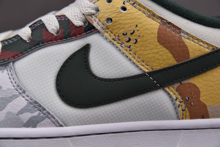 nike dunk low sail multi camo dh0957-100