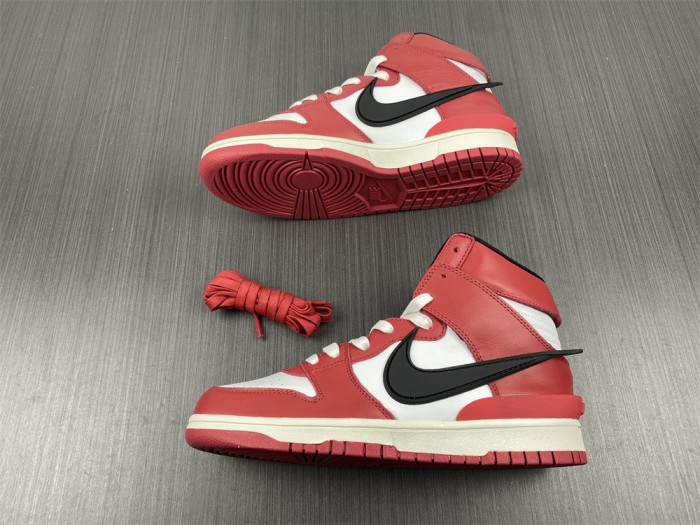 ambush x nike dunk high varsity red black white cu7544-102