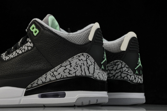 air jordan 3 "black/green glow" ct8532-031