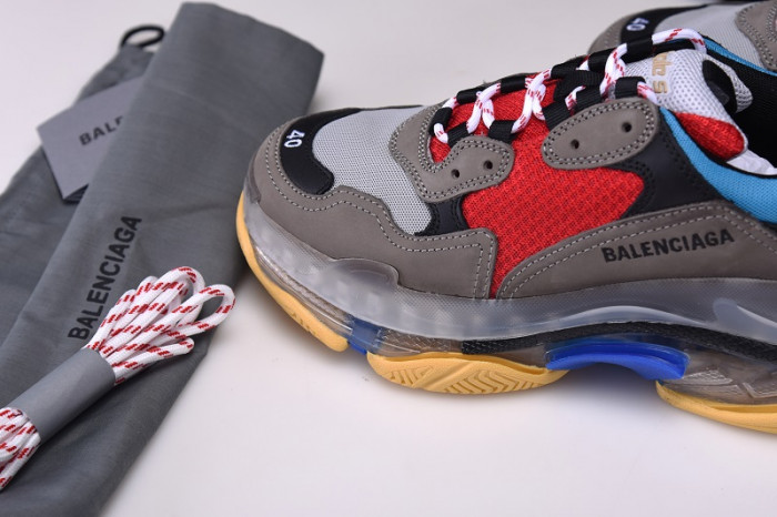 bl triple s trainers clear sole blue adn red 541624 w09o1 2120