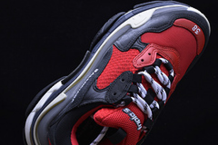 bl triple s sneakers red black
