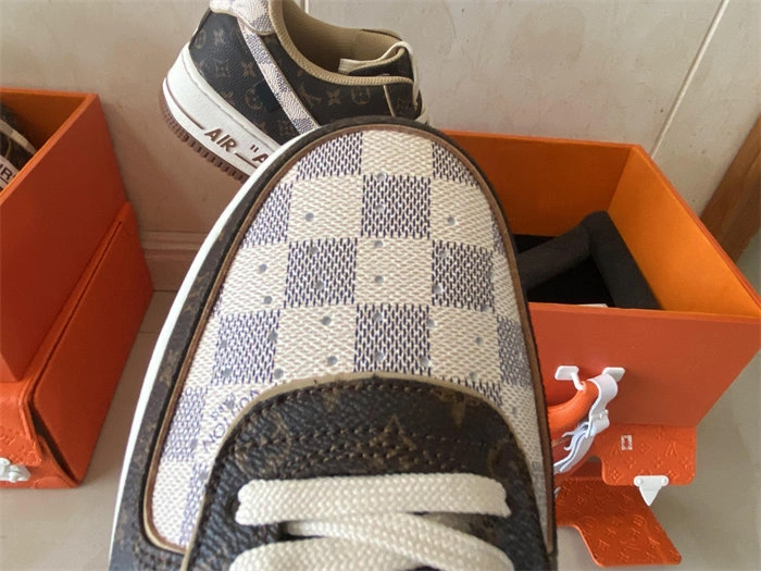 EasyCare Nike Air Force 1 Low LV Monogram Brown Damier Azur 5160